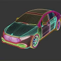 Modern Black Sedan Featuring Sleek Body Reflective Finish Stylish Front Design And Black Rims