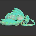 Bee Shaped Decorative Brooch With Blue Pink Gemstones And Golden Metal