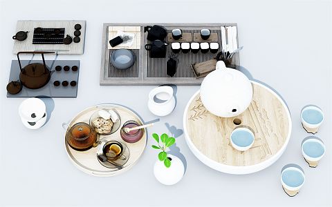 Modern Tea Set 3d model