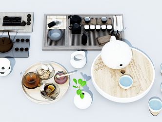 Modern Tea Set 3d model