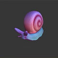 Pink And Blue Snail Shaped Decorative Furniture Ornament With Spiral Shell And Glossy Surface