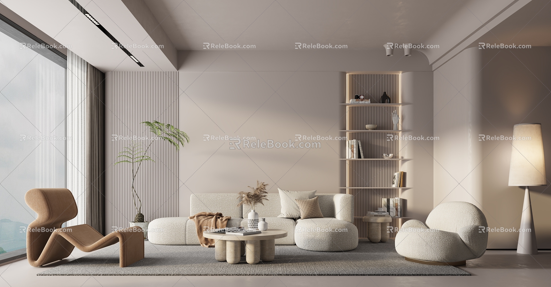 Cream wind living room wind Cream wind Cream wind warm doctrine living room 3d model