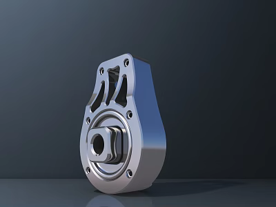 Smart Machine Metal Component With Precision Mechanical Structure And Silver Finish 3d model