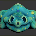 Game Movie Fantasy Character With Blue Green Body Yellow Spots And Big Eyes