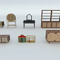 Modern Entryway Cabinet And Sideboard With Rattan Design And Storage Drawers For Home Decor