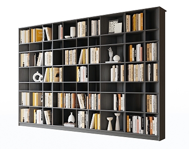 bookcase bookshelf book ornaments 3d model