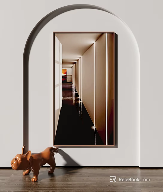 Modern Minimalist Corridor Interior With Clean Lines And Contemporary Lighting Design 3d model