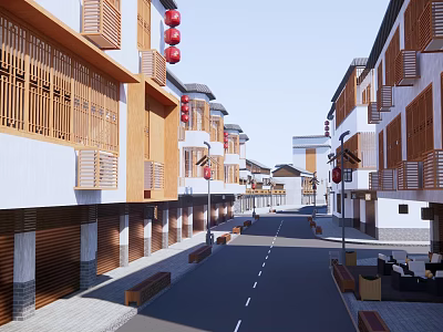 Chinese Architecture Commercial Building Commercial Street 3d model