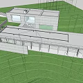 Modern Detached Villa Exterior With Flat Roof And Lush Surrounding Trees