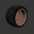 Black Car Tire With Gold Spoke Wheel Rim And Tread Pattern Design Car Parts