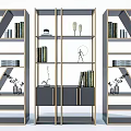 Modern Geometric Bookcase With Books Decorative Items And Storage Cabinets For Contemporary Interior Spaces