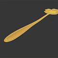 Golden Flower Shaped Spoon A Decorative And Practical Household Item For Daily Life