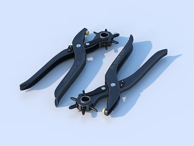 High Quality Black Pliers with Adjustable Knobs and Long Handles Professional Hardware Tools 3d model