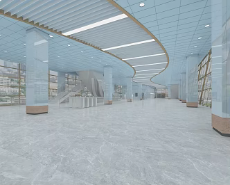 modern subway station high-speed railway station 3d model