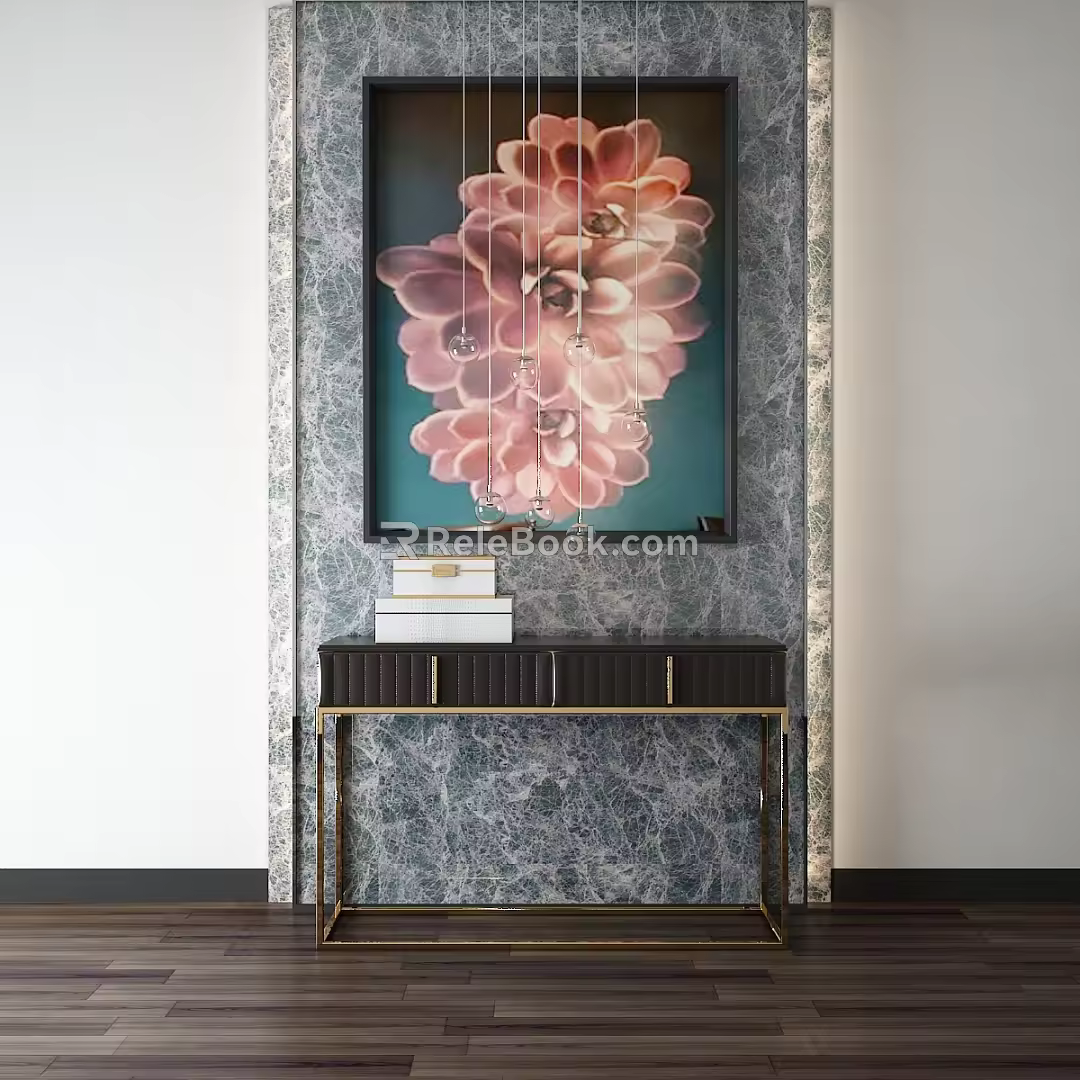 Modern porch cabinet porch view end table combination 3d model