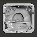 Modern Square Hot Tub With Multiple Jets And Control Panel For Home Relaxation 3d model