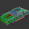 Modified Battle Style Car With Metal Spikes And Decorative Armor Plates