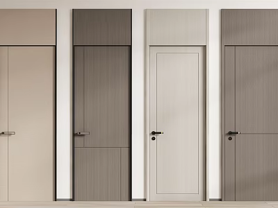 Modern Flush Doors With Sleek Designs And Neutral Color Finishes 3d model