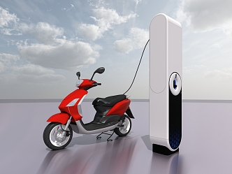 Rechargeable battery car motorcycle 3d model