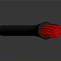 Durable Household Cleaning Brush With Black Handle And Vibrant Red Bristles