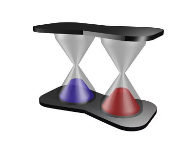 Decorative Ornament Set For Home Decor With Two Hourglasses Purple Red Sand And Black Base 3d model