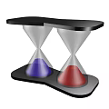 Decorative Ornament Set For Home Decor With Two Hourglasses Purple Red Sand And Black Base