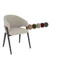 Modern Luxury Upholstered Dining Chair With Sleek Dark Legs And Exquisite Gold Decorative Details