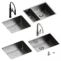 Stainless Steel Kitchen Sinks With Single And Double Bowl Design And Faucet