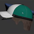 Daily Use Hats with Different Styles Furry Texture Blue Badge Cap and White Green Design