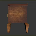 Wooden Desk With Carved Legs Two Cabinet Doors And Classic Design