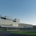Modern Industrial Factory Building With Glass Curtain Walls And Spacious Surrounding Grounds
