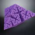 Purple Geometric Fractal Structure With Intricate Triangular Patterns In 3D Design