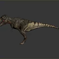 Tyrannosaurus Rex 3D Model With Open Mouth Orange Neck And Gray Body On Gray Background