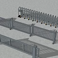 Retractable And Fixed Metal Fencing With Rail Design And Stable Base