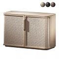 Light Wood Modern Cabinet With Double Woven Texture Doors And Minimalist Design