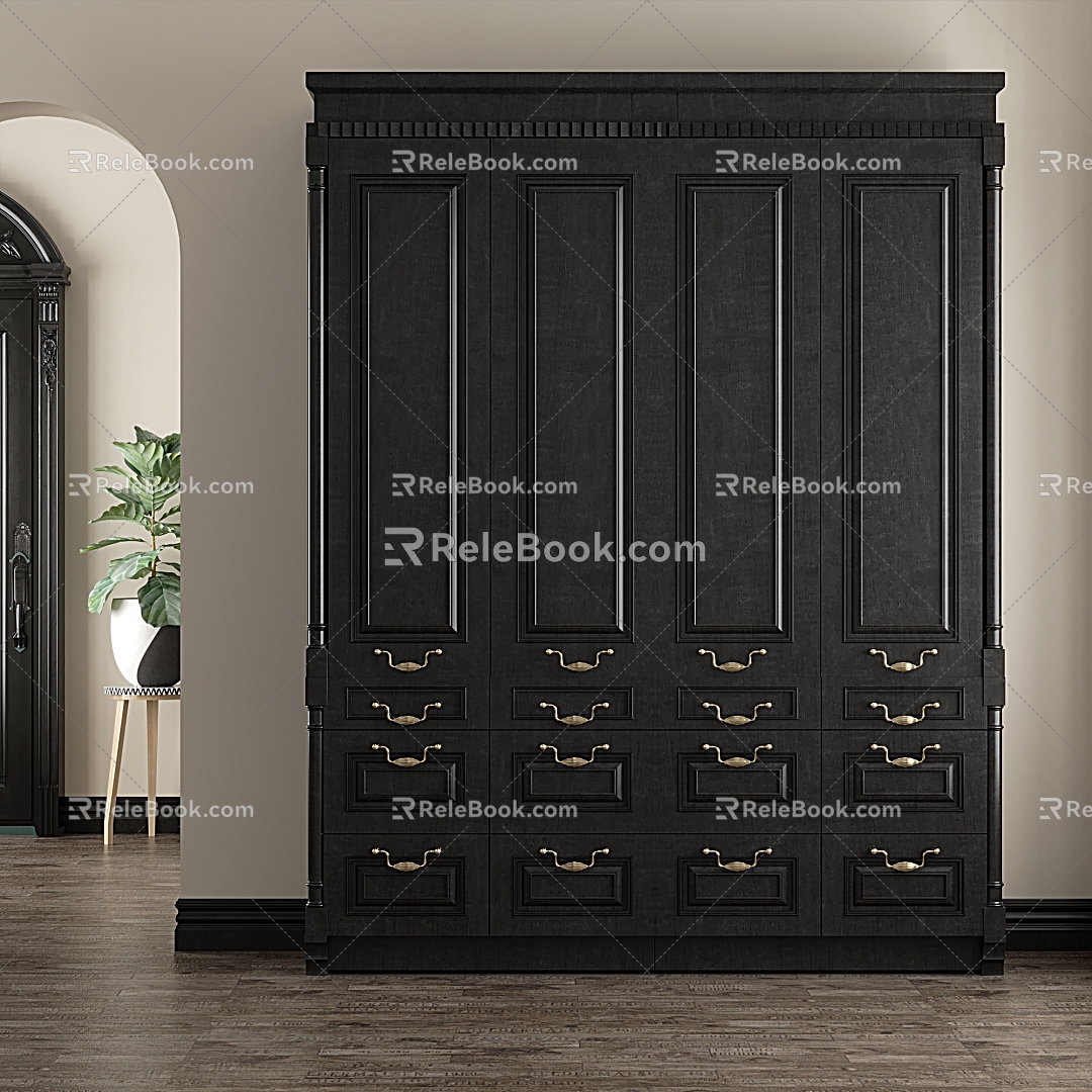 European-style French wardrobe 3d model