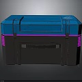 Blue And Gray Equipment Toolbox With Pink Accents And Secure Storage Design