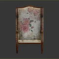 Elegant Wingback Armchair with Floral Pattern Upholstery and Brown Wooden Frame Design