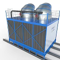 JINNAO Industrial Cooling Tower With Blue White Structure And Metal Frame Base