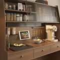 Modern Kitchen Utensils Storage With Spice Jars Cooking Tools Tablet Avocado And Stand Mixer