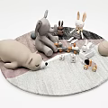 Modern Toy Plush Toy Bear Toy Rabbit Toy Elephant Toy Animal Doll Carpet Building Blocks 3d model