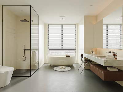 Modern toilet shower bathroom cabinet 3d model