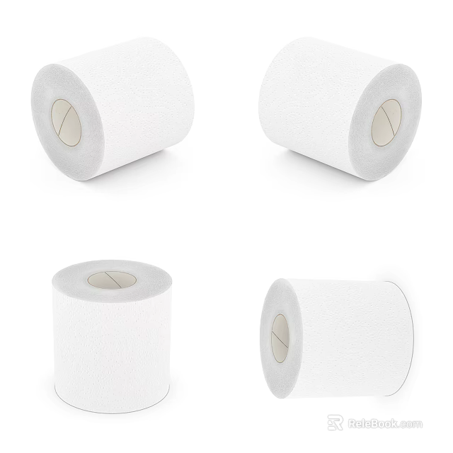 Soft And Absorbent White Toilet Paper Rolls For Household Bathroom Use 3d model 