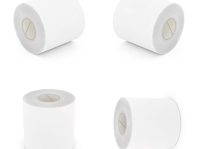 Soft And Absorbent White Toilet Paper Rolls For Household Bathroom Use 3d model