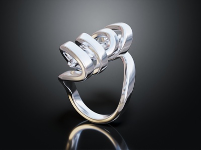 Modern Ring Spiral Ring 3d model