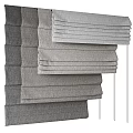 Gray Curtains With Stacked Fabric Layers And Soft Texture For Home Decor 3d model