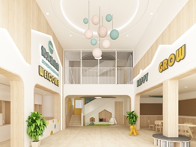 Modern Kindergarten Hall Lobby 3d model