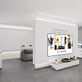 JMGO Projector Specialty Store with Display Counters And Large Screens Modern Interior And Product Showcases