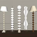 Modern Floor Lamps With Unique Shapes And Creative Designs In Interior 3d model