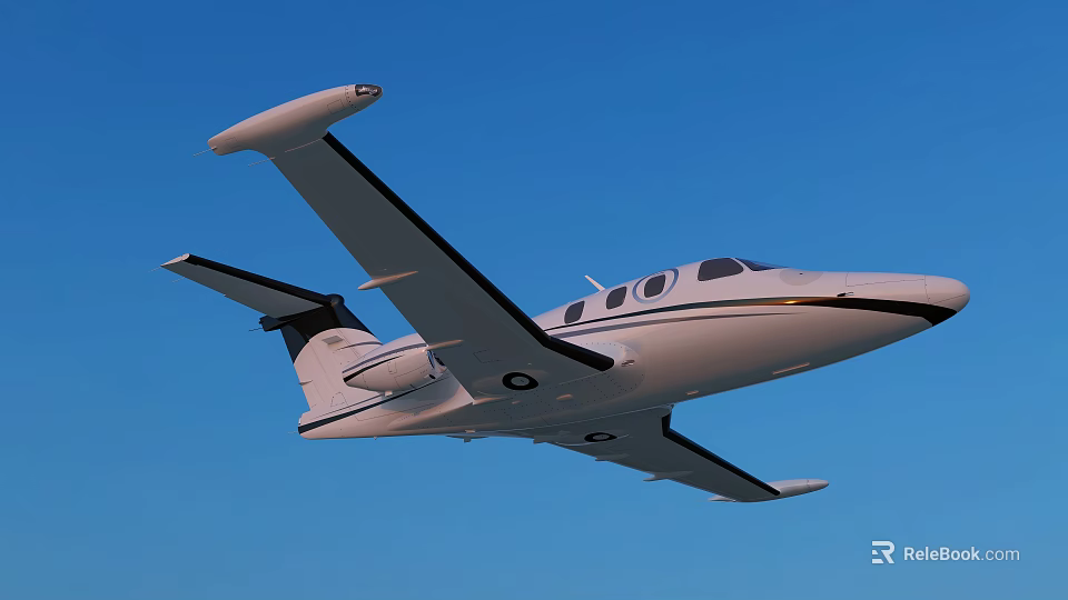 White Passenger Jet Flying In Clear Blue Sky With Sleek Wings And Windows 3d model 